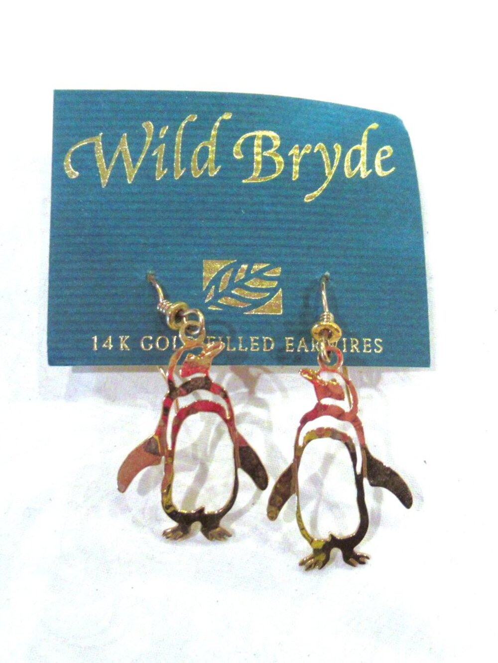 Wild Bryde 14k gold-filled penguin earrings, NWT